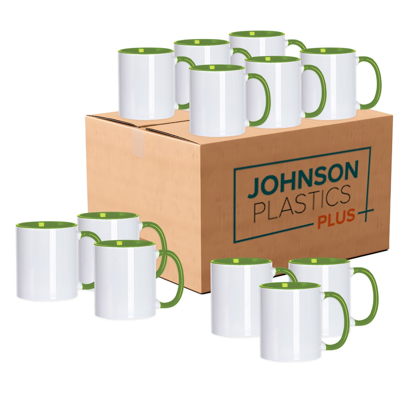 11oz Sublimation Mugs with Colored Handles & Interiors | Tazas para Sublimar, Bulk Mugs for Custom Designs & Branding | White Mugs Set of 12 or Case of 36